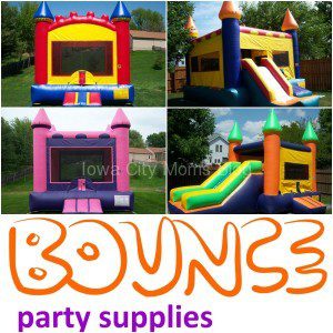 bounce party supplies collage