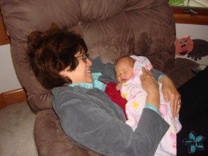 My mom getting to know one of the greatest miracles in my life. (A blog post for another day - my youngest truly was a miracle baby for me. My doctor told me that I had miscarried. But as you see, she made it nonetheless!)