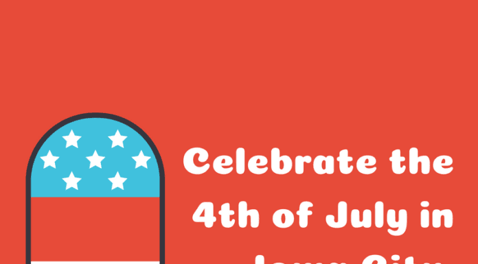 A graphic promoting Fourth of July events in the Iowa City area