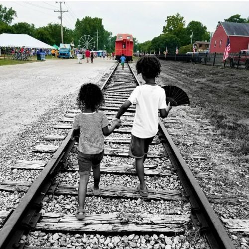 A photo of the author's children as she reflects on Black History