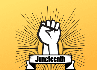 A graphic that says Juneteenth