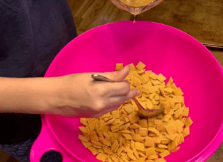 Making Chex Mix