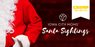 Where to see or Zoom with Santa in the Iowa City area