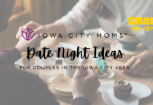 graphic: date night ideas for couples in the Iowa CIty area