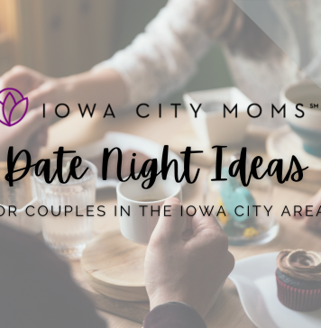 graphic: date night ideas for couples in the Iowa CIty area