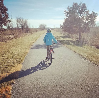 Iowa City Area Kid Friendly Bike Trails: child biking