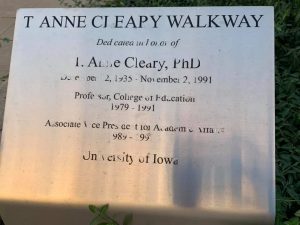 T Anne Cleary Walkway plaque