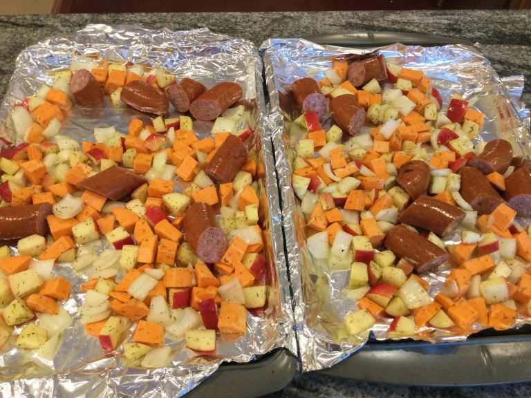 Easy Sheet Pan Dinner Recipe: Sausage, Apples, and Sweet Potatoes