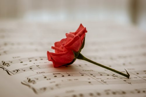 A rose on a sheet of music: Valentine's Day playlist
